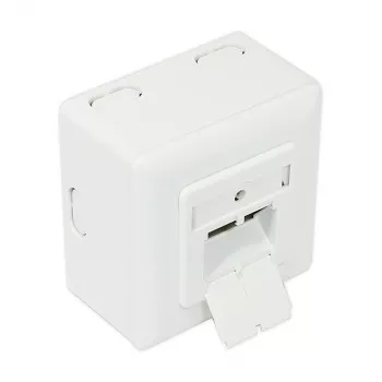 GoodConnections toma de red Cat.6, 2xRJ45, apantallada, de superficie, entrada de cable vertical, blanco señal RAL9003 (GC-N0026)