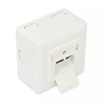 GoodConnections toma de red de pared Cat.6, 2xRJ45, apantallada, de superficie, blanco perla RAL1013, GC-N0027