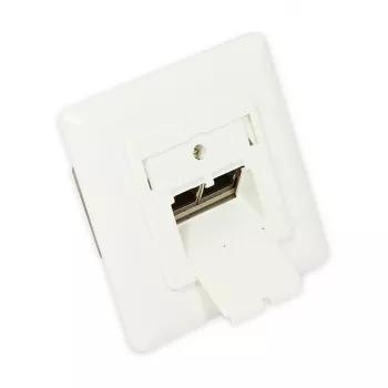 GoodConnections toma de red de pared Cat.6A, 2xRJ45, apantallada, empotrada, compatible con diseño, entrada de cable vertical, blanco perla RAL1013 (GC-N0021)