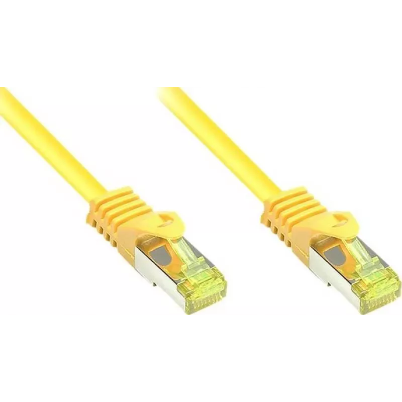 GoodConnections Cable de parcheo Cat.7 RJ45 - 25m, amarillo, S/FTP PiMF, libre de halógenos, 600MHz (8070R-250Y)