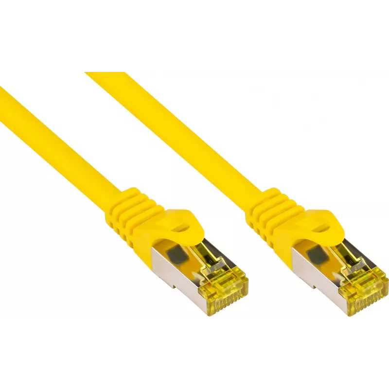 GoodConnections Cable de parcheo Cat.7 RJ45 - 25m, amarillo, S/FTP PiMF, libre de halógenos, 600MHz (8070R-250Y)