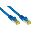 GoodConnections Cat.7 S/FTP cable de parcheo RJ45, 15m, azul, libre de halógenos, 600MHz, protección de lengüeta 8070R-150B