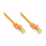GoodConnections 8070R-150O cable de conexión RJ45 con cable en bruto Cat.7, S/FTP PiMF, protector antienganche (RNS), libre de halógenos (LSZH), 600 MHz, OFC, naranja, 15 m