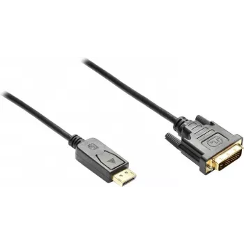 GoodConnections Cable de conexión DisplayPort a DVI-D 24+1 - Contactos chapados en oro 24K - OFC - Negro - 5 m