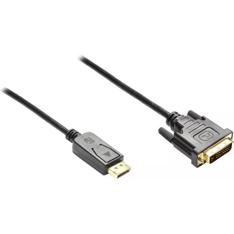 GoodConnections Cable de conexión DisplayPort a DVI-D 24+1 - Contactos chapados en oro 24K - OFC - Negro - 5 m