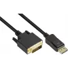 GoodConnections Cable de conexión DisplayPort a DVI-D 24+1 - Contactos chapados en oro 24K - OFC - Negro - 5 m