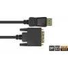 GoodConnections Cable de conexión DisplayPort a DVI-D 24+1 - Contactos chapados en oro 24K - OFC - Negro - 5 m
