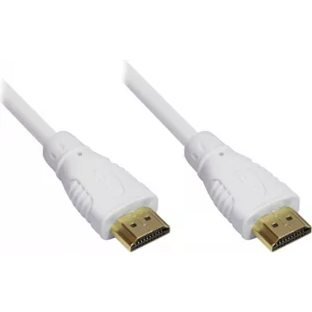 GoodConnections cable HDMI de alta velocidad con Ethernet - conectores chapados en oro - blanco - 1,5m