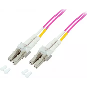 GoodConnections Cable de red patch de fibra óptica LC/LC Duplex OM4 multimodo, 2 m, aqua, LSZH LW-802LC4