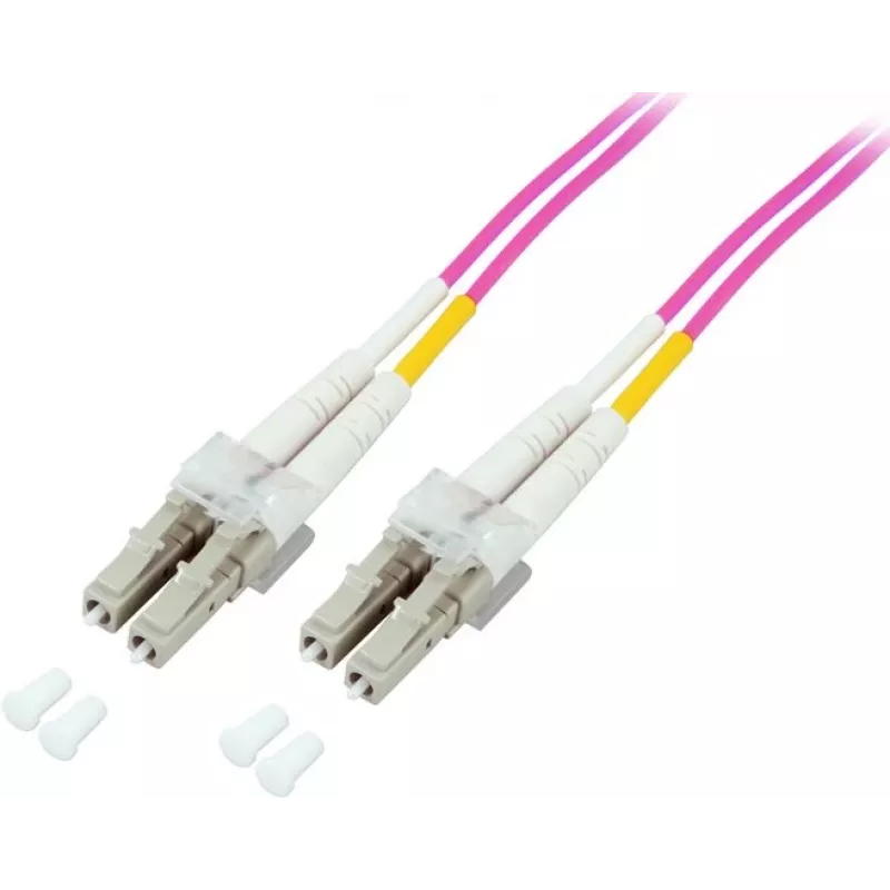 GoodConnections Cable de red patch de fibra óptica LC/LC Duplex OM4 multimodo, 2 m, aqua, LSZH LW-802LC4