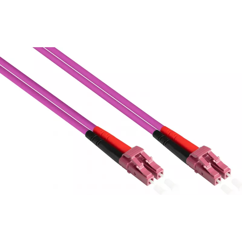 GoodConnections Cable de red patch de fibra óptica LC/LC Duplex OM4 multimodo, 2 m, aqua, LSZH LW-802LC4