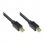 GoodConnections cable Mini DisplayPort 1.2, conector macho a conector macho, dorado, negro, 1 m