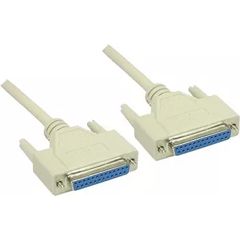 GoodConnections cable null modem DB25 conector hembra a DB25 conector hembra 1,8m gris RS-232 serie cruzado 4030