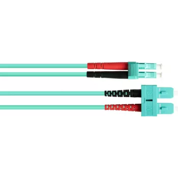 GoodConnections Cable de parcheo de fibra óptica OM3 dúplex multimodo SC a LC, 50/125 µm, 1 m, LSZH aqua LW-801LS3