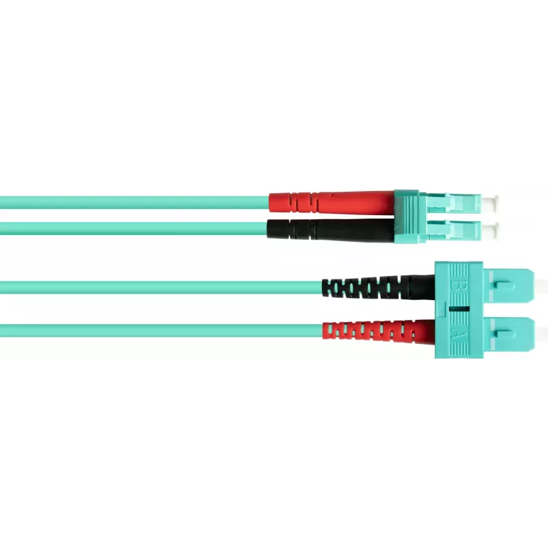 GoodConnections Cable de parcheo de fibra óptica OM3 dúplex multimodo SC a LC, 50/125 µm, 1 m, LSZH aqua LW-801LS3