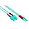 GoodConnections Cable de parcheo de fibra óptica OM3 dúplex multimodo SC a LC, 50/125 µm, 1 m, LSZH aqua LW-801LS3