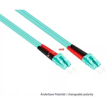 GoodConnections Cable de parcheo de fibra óptica OM3 dúplex multimodo SC a LC, 50/125 µm, 1 m, LSZH aqua LW-801LS3