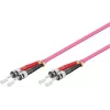 GoodConnections Cable de red de fibra óptica OM4 ST a ST multimodo dúplex, 7,5 m, LSZH, violeta LW-8075ST4