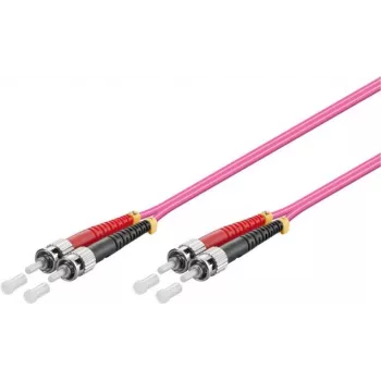 GoodConnections Cable de red de fibra óptica OM4 ST a ST multimodo dúplex, 7,5 m, LSZH, violeta LW-8075ST4
