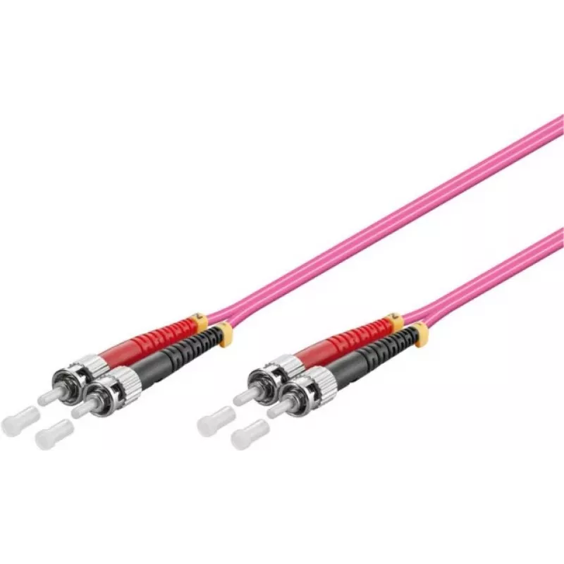 GoodConnections Cable de red de fibra óptica OM4 ST a ST multimodo dúplex, 7,5 m, LSZH, violeta LW-8075ST4