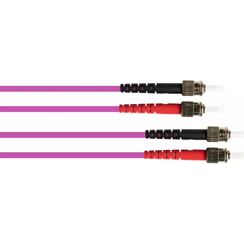 GoodConnections Cable de red de fibra óptica OM4 ST a ST multimodo dúplex, 7,5 m, LSZH, violeta LW-8075ST4