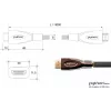 GoodConnections PYTHON Series cable HDMI de alta velocidad con Ethernet, 4K UHD 60Hz, 18Gbps, bañado en oro, trenzado de nailon, 3m, Negro (GC-M0018)
