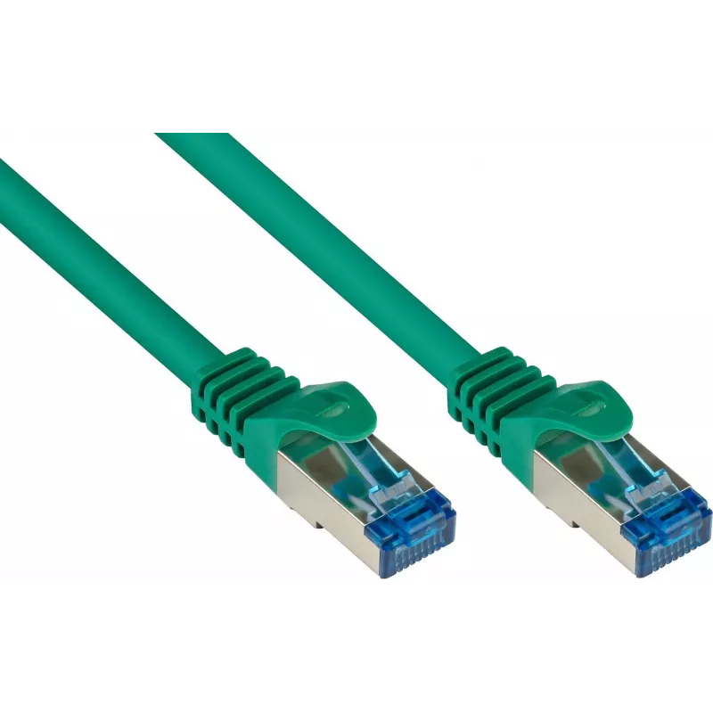 GoodConnections RNS® Cable de red Cat. 6A S/FTP libre de halógenos con protección de lengüeta, 3 m, verde