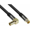 GoodConnections Cable de antena SAT SmartFLEX, conector acodado IEC/coaxial macho a hembra, dorado, cuádruple apantallamiento, apantallamiento 120dB, negro, 15m (GC-M2078)