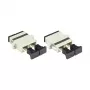 GoodConnections adaptador de fibra óptica SC/UPC dúplex, OM2 multimodo, casquillo cerámico, carcasa de plástico, con brida, gris (LW-K207)