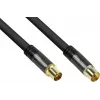 GoodConnections Cable de antena SmartFLEX, conector coaxial IEC macho a hembra, dorado, cuádruple apantallamiento, atenuación de apantallamiento 120 dB, negro, 30 m (GC-M2060)
