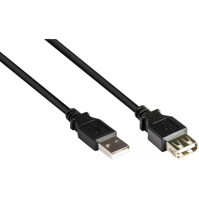 GoodConnections cable alargador USB 2.0 conector macho A a conector hembra A, 0,6 m, negro