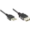 GoodConnections Cable de extensión USB 2.0 Type-A conector macho a conector hembra, negro, 0,3 m