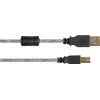 Good Connections Cable USB 2.0 de alta calidad con núcleo de ferrita y contactos dorados, transparente, 5 m
