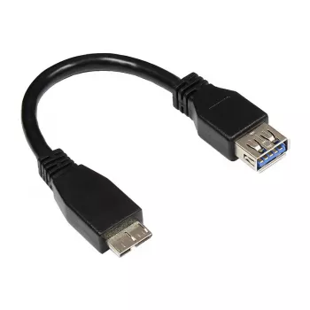 GoodConnections Cable adaptador USB 3.0 OTG, conector macho Micro USB B a conector hembra USB-A, negro, 0,1 m