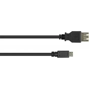 GoodConnections Cable adaptador USB-OTG, conector Micro-USB Type-B macho a conector USB Type-A hembra, USB 2.0, 0,1 m, Negro