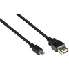 GoodConnections Cable adaptador USB-OTG, conector Micro-USB Type-B macho a conector USB Type-A hembra, USB 2.0, 0,1 m, Negro