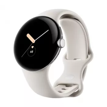 Google Pixel Watch LTE 41 mm carcasa de plata pulida con correa deportiva - Chalk