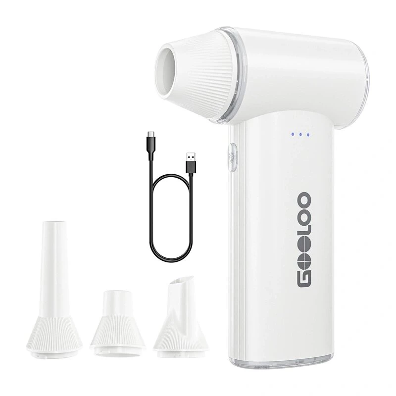 GOOLOO F3 soplador eléctrico, motor sin escobillas, 150 000 rpm, 5000mAh, 52 m/s, blanco