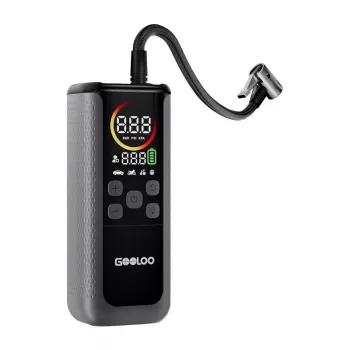 Inflador de neumáticos doble GOOLOO GT160 | 12V DC, 150 PSI, pantalla digital, 70 L/min, parada automática, luz de trabajo LED