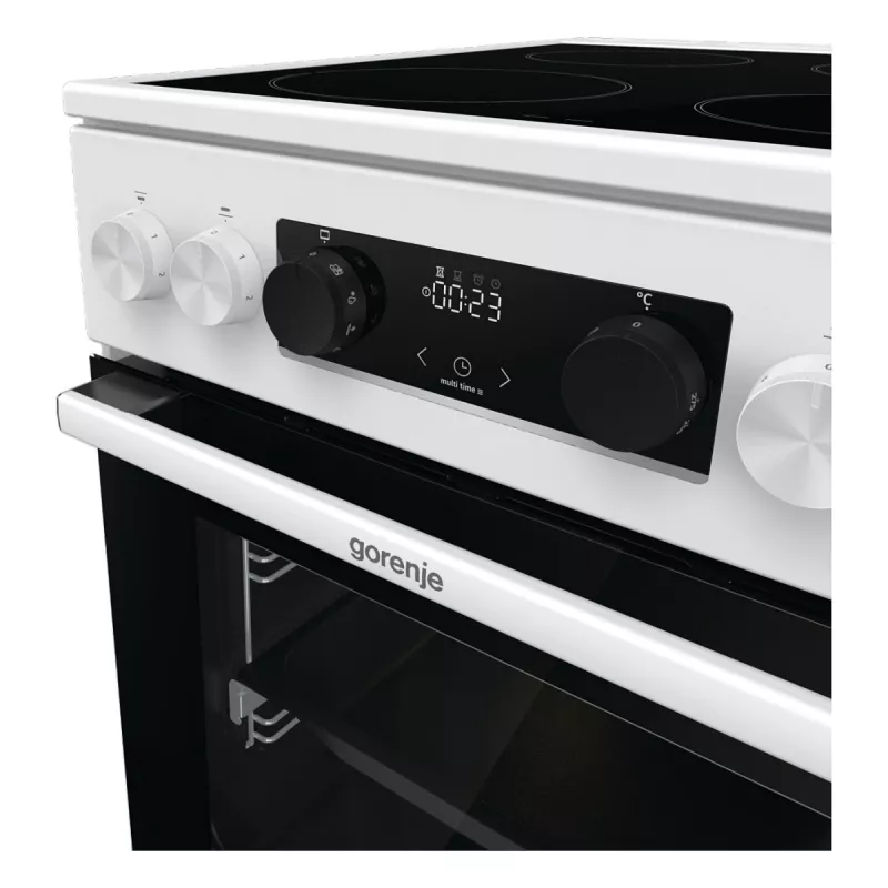 Cocina eléctrica independiente Gorenje GEC 5C41 WG – blanca, 50 cm, 70 L, 9 funciones