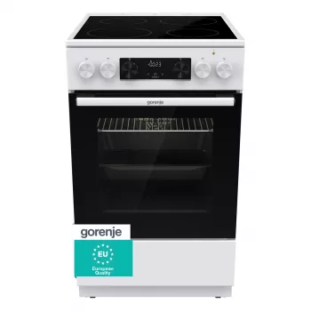 Cocina eléctrica independiente Gorenje GEC 5C41 WG – blanca, 50 cm, 70 L, 9 funciones