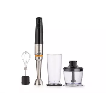 Gorenje HBX1200EB batidora de mano 1200 W con vaso de plástico, 0,8 L, brazo de acero inoxidable, negro