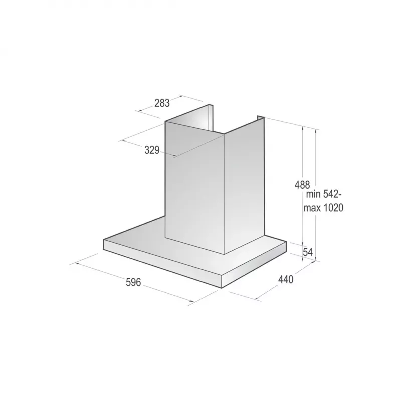 Campana de pared Gorenje WHT66236B negra 650 m³/h