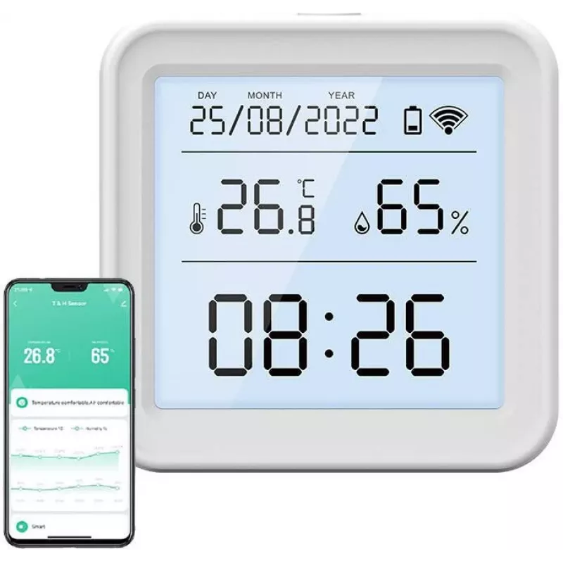 Gosund S6 sensor inteligente Wi-Fi de temperatura y humedad con pantalla LCD, compatible con Tuya