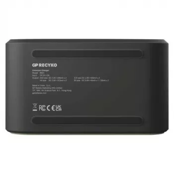 GP Cargador de pilas B361 con 4 canales, 2600 mAh, 2,8 V, Negro EU