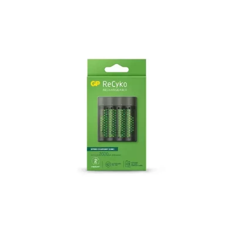 GP Cargador de baterías M451 con 4x baterías AAA 2700 mAh 1,2V Negro EU