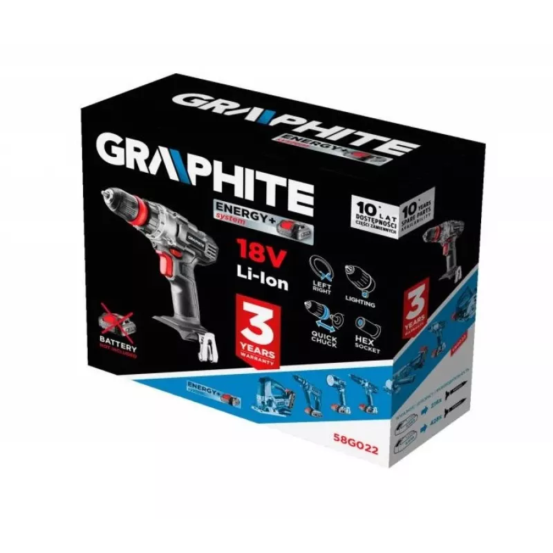 Atornillador a batería GRAPHITE 58G022 Energy+ 18V 1250 rpm