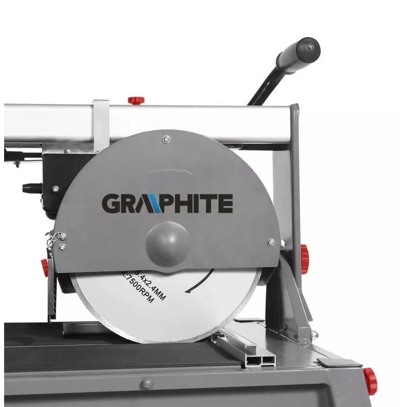 Graphite 59G892 cortadora eléctrica de azulejos 1500W, disco de 250mm, longitud de corte 1200mm, mesa 1230x460mm