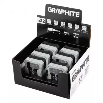 GRAPHITE Display Box 6 x 56T557 set de 32 puntas con soporte magnético