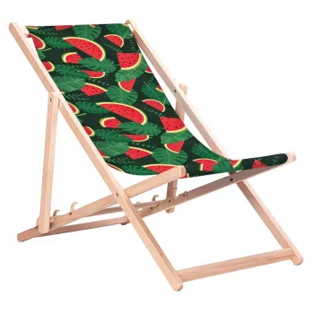 GRB GreenBlue GB183 tumbona clásica de madera de haya con estampado de sandía